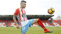 Imagen de la presentaci�n de Maxi Rol�n tras ficharle el Lugo en el mercado de invierno del 2017