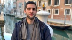 Pedro Basalo nunha foto sacada en Venecia, a 40 minutos de Padua, a cidade onde vive.