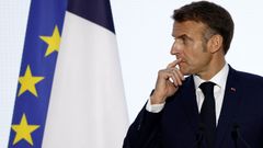 El presidente de Francia, Emmanuel Macron, durante una rueda de prensa en Pars.