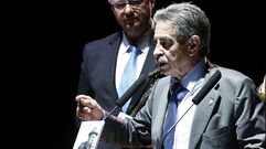 El presidente de Cantabria, Miguel ngel Revilla, durante su intervencin tras entregar el Premio Nacional de Msica 'Tino Casal'