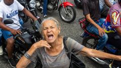 Protestantes venezolanos, el mircoles en Caracas, Venezuela.