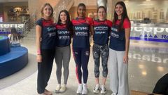 Daniela Rubio, Manuela Blanco, Andrea Purica, Andrea Reija e Iria Solera en la concentraci�n del nacional