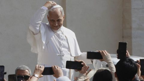 El papa Le�n XIV durante una audiencia general en el Vaticano.