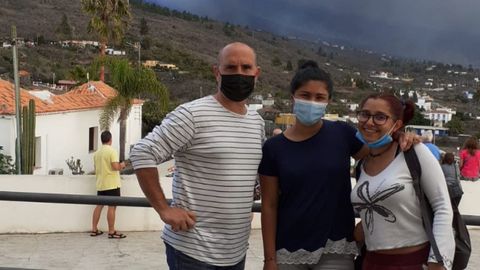 Pablo Jimnez, junto a su familia en La Palma