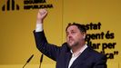 Oriol Junqueras, lder de ERC, en un mitin de la ltima campaa electoral en Catalua