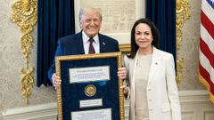 Mar�a Corina Machado ha entregado a Donald Trump la medalla del Premio Nobel de la Paz, enmarcada con un mensaje de �gratitud� del pueblo venezolano por sus acciones para lograr �su libertad�.