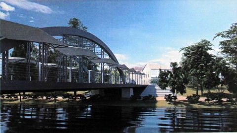 Recreaci�n virtual sobre el dise�o de la empresa Monsa, en el que se basar� el proyecto de construcci�n del nuevo puente de Monforte