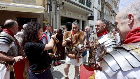 Parada de la Cohors en Campo Castelo para refrescarse