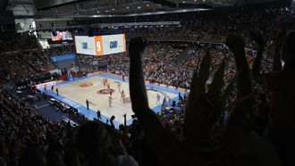 El Coliseum durante el encuentro de la Primera FEB disputado entre el Leyma Coru&ntilde;a y el Obradoiro.