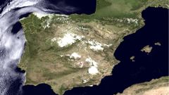 La imagen del sat�lite de ayer mostraba las nubes de estancamiento sobre la costa de Lugo