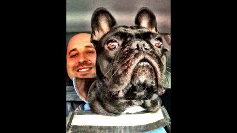 Francisco P�rez, con uno de sus perros