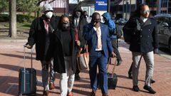 Familiares de Floyd a su llegada al juicio