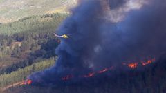 Imagen del incendio en Abrence, cuando estaba activo.