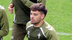Fran Beltrn, en un entrenamiento con el Celta.