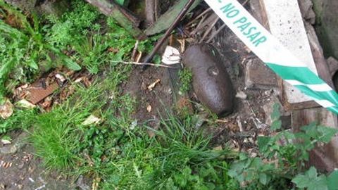 El obus hallado en Grado 