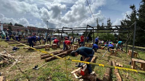 Concurso de entibadores de la Feria de Muestras de Tineo