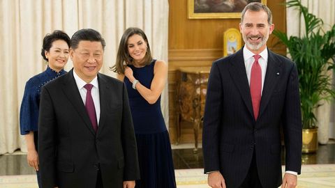 Recibimiento anoche en el palacio de la Zarzuela