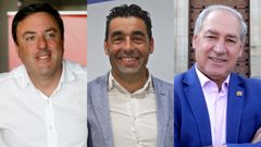 Los protagonistas de las Diputaciones de A Coru�a, Pontevedra y Lugo: Valent�n Gonz�lez Formoso, Luis L�pez y Jos� Tom�