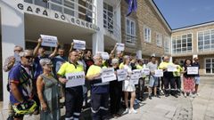 Una de las protestas de trabajadores municipales a las puertas del Ayuntamiento