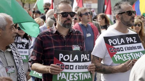 Ms de un millar de personas se han manifestado este domingo por el centro de Gijn, una protesta que forma parte de la dcima Movilizacin estatal por Palestina