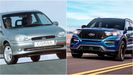 Un Opel Corsa de finales de los aos 90 y un Ford Explorer de reciente comercializacin.