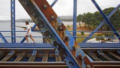Corrosi�n en el puente met�lico ferroviario de Pontedeume