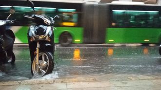 La lluvia descargando con intensidad en Mallorca