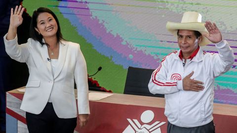 Keiko Fujimori y Pedro Castillo, en su �ltimo debate electoral