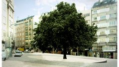 Recreaci�n de Praza de Galicia de Carballo.