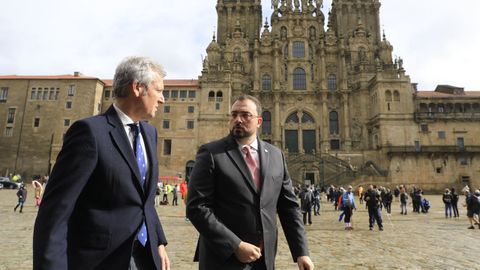 Encuentro de Alfonso Rueda y Adrin Barbn en Santiago, el pasado mes de octubre