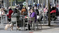 Una terraza de la calle Loureiro Crespo, en Pontevedra