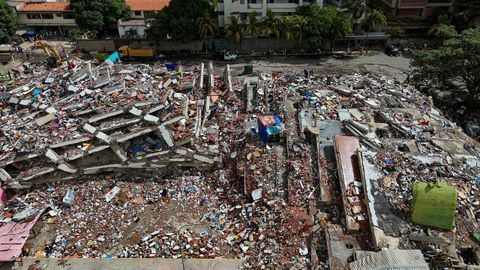 Edificaciones colapsadas en La Guaira, Venezuela