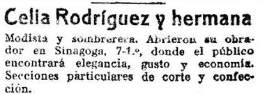 Anuncio en La Voz de un peque�o comercio en los a�os veinte del siglo pasado. Identidad familiar como garant�a de �xito