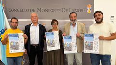 Representantes de Prodeme, Fademga el Ayuntamiento de Monforte y la Diputaci�n de Lugo en la presentaci�n de la prueba