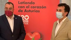 Barb�n y Caballero este jueves en Oviedo, donde mantuvieron una reuni�n de trabajo.