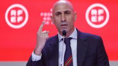 Luis Rubiales, durante la rueda de prensa