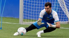 Germn Parreo, en un entrenamiento del Deportivo
