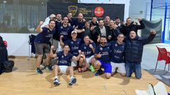 Celebraci�n del pase a la fase final de las Series Nacionales por parte del equipo de As Pontes.
