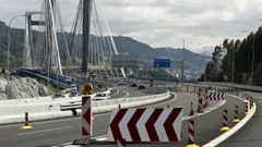 Imagen de archivo de las obras de ampliaci�n del puente de Rande.