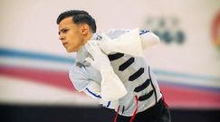 El patinador Antn Liz, durante la competicin en Portugal.