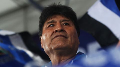 Evo Morales en el congreso del Movimiento al Socialismo (MAS).