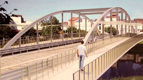 Recreaci�n digital de la propuesta para el nuevo puente de Monforte que present� la empresa Proyectos y Obras de Estructuras e Instalaciones para el nuevo puente de Monforte y que qued� segundo 