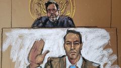 Dibujo de Klete Keller durante el juicio
