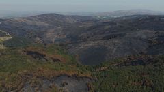 Terreno quemado por el gran incendio de Chandrexa.