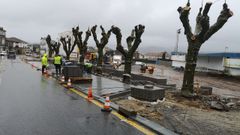 Obras de humanizaci�n en la plaza de Vilalonga, en sanxenxo