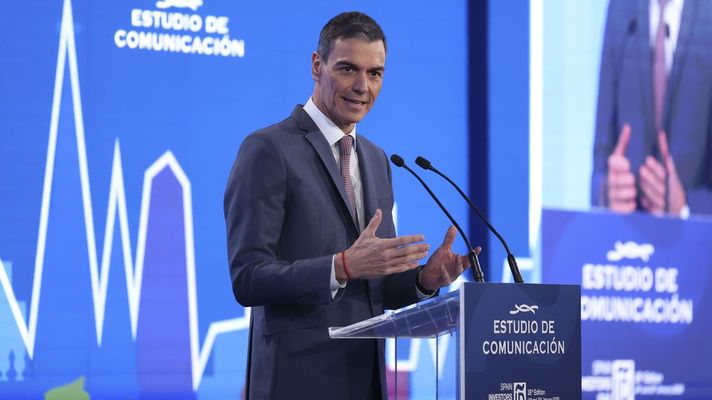 Pedro S�nchez, durante su intervenci�n en el Spain Investors Day