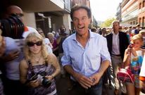 El primer ministro y l�der liberal, Mark Rutte, hace campa�a en la ciudad de Dordrecht.