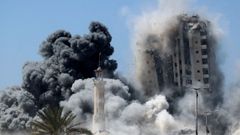El edificio bombardeado en Gaza por el Ejército israelí.