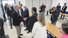 Alfonso Rueda, a su llegada al CIS de A Cabana