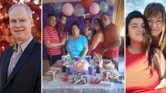 De izquierda a derecha, Fabiana y Manuela (Argentina), la familia Valds (Cuba) y Alejandro Ruybal (Argentina)
